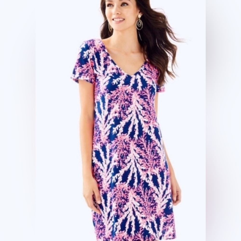 Lilly Pulitzer JESSICA SHORT SLEEVE DRESS in NAUTI NAVY BEYOND THE SEA